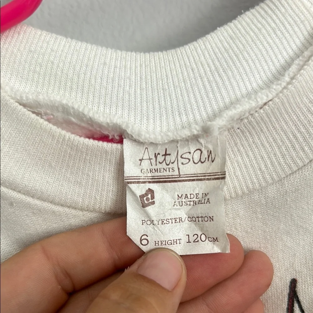 Vintage White Kids Sweatshirt with Australia Print - Picture 3 of 3